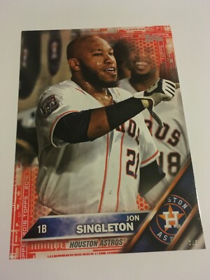 2016 Topps Jumbo 5x7 Red Parallel Jon Singleton Astros 392 # d 1/5 Rare