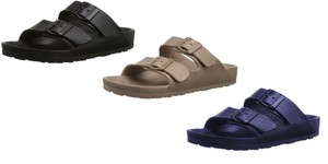 Mens-Double-Strap-Buckle-Slide-Soft-Footbed-Sandal-Beach-Shower-Pool-7-12
