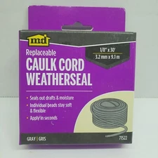 M-D Building Products Replaceable Caulk Cord Weatherseal GRAY  1/8"X30' #71522