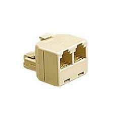 Eagle Phone T Adapter Ivory 6P4C RJ11 Two Phone Splitter Jack Male to 2 RJ-11
