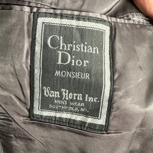 Vtg Christian Dior 2 Pc Suit Set 40? 36x28? Blazer Jacket Pants Gray Pin Stripe - Picture 10 of 20