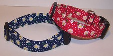 Wet Nose Designs Mini Daisy Floral Dog Collar Flowers Spring Summer Blue Red