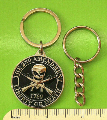 SKULL & CROSSBONES Liberty or death - keychain & additional keychain GIFT BOXED