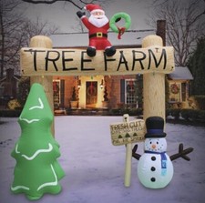 10 Ft SANTA'S TREE FARM ARCHWAY Air blown Lighted Yard Inflatable