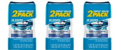BL Gillette Deodorant Two Pack Cool Wave 2.85 oz Clear Gel - THREE PACK
