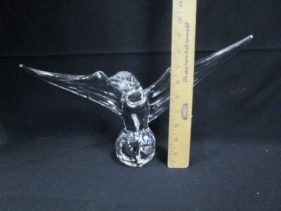 MARCOLIN ART CRYSTAL - LARGE - 24% LEAD CRYSTAL EAGLE - 15 INCH