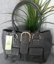 Tommy & Kate Brown Genuine Leather Tote Shoulder Handbag Hobo Boho Bag Brand New
