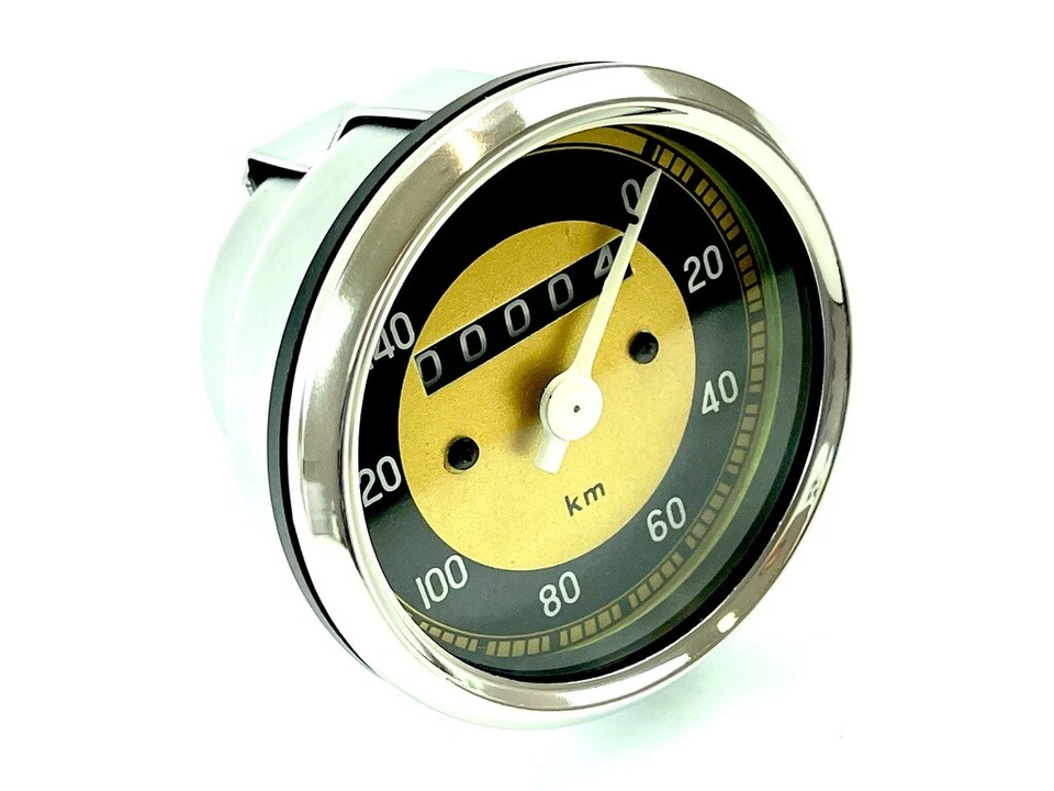 Tacho gold 140km/h Durchmesser 80mm passend für Miele NSU Lux Max Bücker Mars Bi - Bild 3 von 4