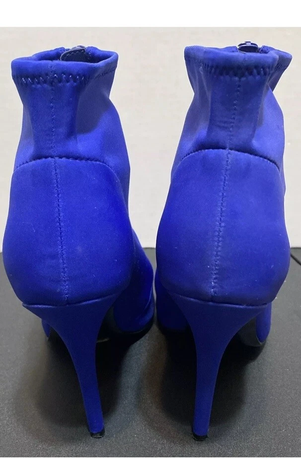 Aldo女式高跟鞋拉链面料短靴露趾高跟鞋7 Royal — 第 2/4 张图片