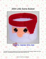 Christmas Little Santa Basket- Plastic Canvas Pattern or Kit