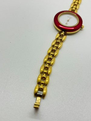 Exc+3] GUCCI Change Bezel Dial colors Red Watch Gold  display picture 1