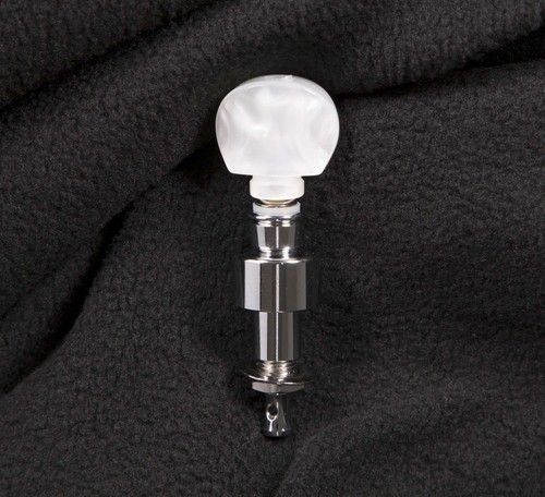 Grover 123C Geared Banjo Pegs, Set of 4 Chrome, Round Pearloid buttons - Picture 3 of 3