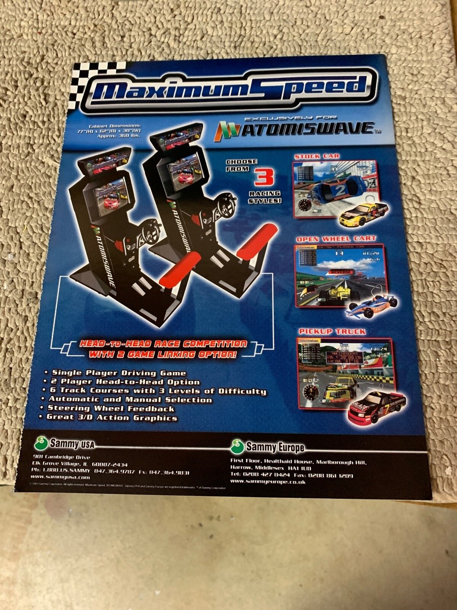 Original 2003 AD 11- 8.5'' Maximum Speed Atomiswave Sammy video