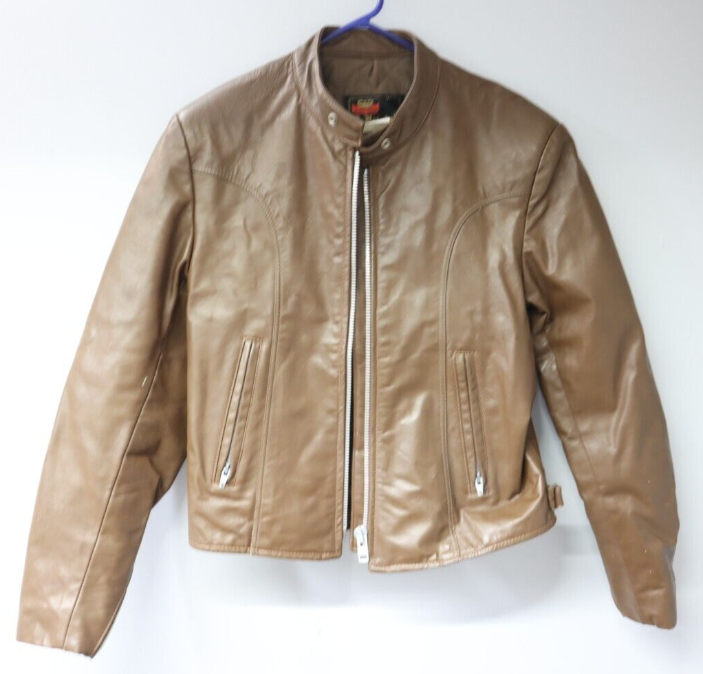 Vintage Bristol Leather Motorcycle Zip Bomber Jacket Women's Sz