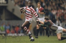 MARTIN OFFIAH HAND SIGNED 6X4 PHOTO WIGAN WARRIORS RUGBY LEAGUE AUTOGRAPH