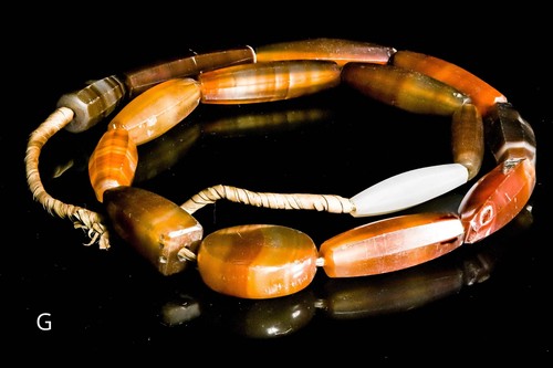 Vintage Idar Oberstein Carnelian Agate Faceted Bi-cone Beads IOB_001G