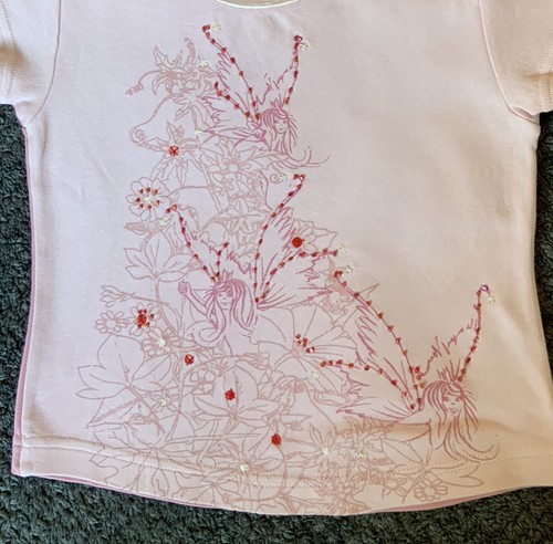 GORGEOUS VINTAGE GIRLS PINK SUMMER TOP AGE 6 FROM ADAMS FAIRY PRINCESS SEQUINS - Picture 5 of 6