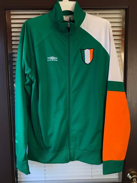 Vintage Umbro Mens Soccer Track Jacket Ireland Green Full Zip European Futbol MD | eBay