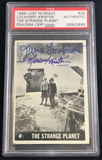 1966 Topps LOST IN SPACE June Lockhart & Marta Kristen Signed Rookie Card RC PSA