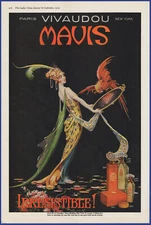 Vintage 1919 VIVAUDOU MAVIS Paris Perfume Powder Fred L. Packer Art Print Ad