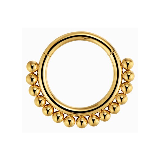1,2mm Septum Clicker Ring mit Kugel Reihe Segment Ring Scharnier Silber Rosegold - Bild 3 von 8