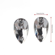 (WHITE)RASTKY 200 Stück Tropfknöpfe Aus Kristallperlenharz 7 X 12 Mm