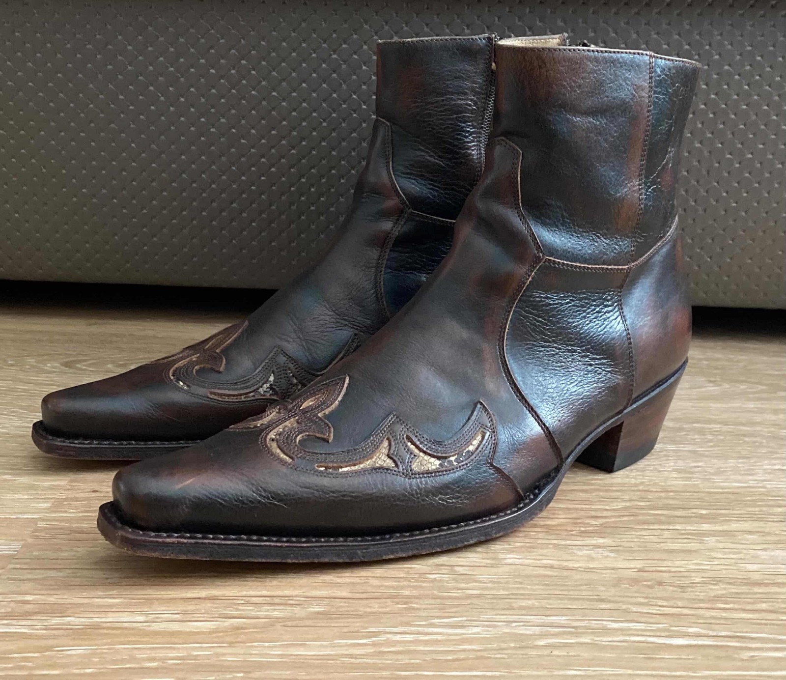 Sendra Boots Men’s Brown Leather Cowboy Boots US 10.5 Western Handmade Spain