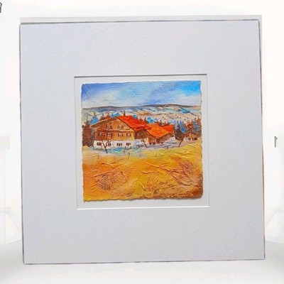 Original Acryl Gemälde  Haidberg  Rottal Bayern 40x40 cm | Bernhard Gerner Kunst