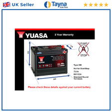 Battery fits ACURA VIGOR MDX NSX 2.5 3.0 3.2 3.5 90 to 05 Yuasa 068 630A 72Ah