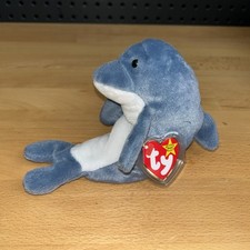 Ty Beanie Baby Echo the Dolphin DOB December 21, 1996 MWMT Free Shipping