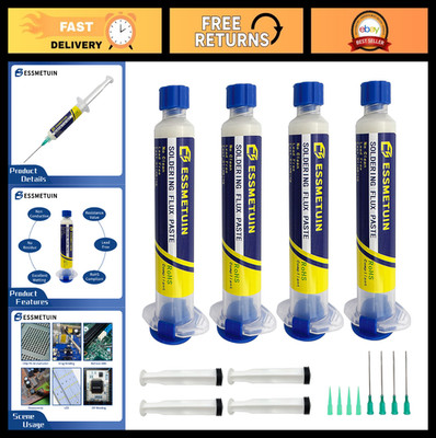 No Clean Soldering Flux Paste 4-Pack | Lead-Free Rosin for Electronics & Circuit