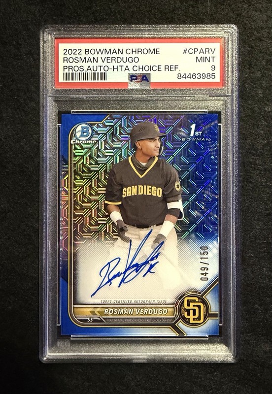 2022 Bowman Chrome - Rosman Verdugo #CPA-RV Refractor Auto /150 (RC) - PSA 9