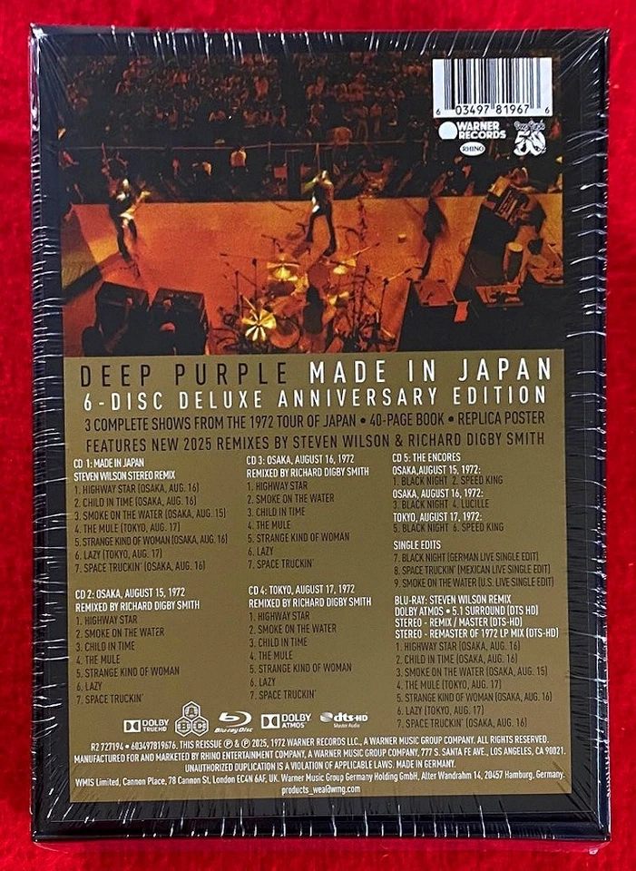 Deep Purple – Made In Japan Super Deluxe Edition 5CD + 1Blu-Ray + Book & Poster - Image 3 of 4