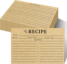 100 Sheets Recipe Cards, 4X6 Inch Vintage Recipe Cards, Suitable