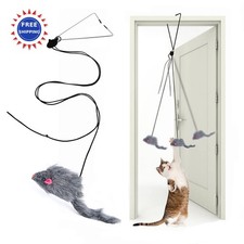 Cat Feather Toys Retractable Teaser Toy Hanging Interactive Kitten Play Chase