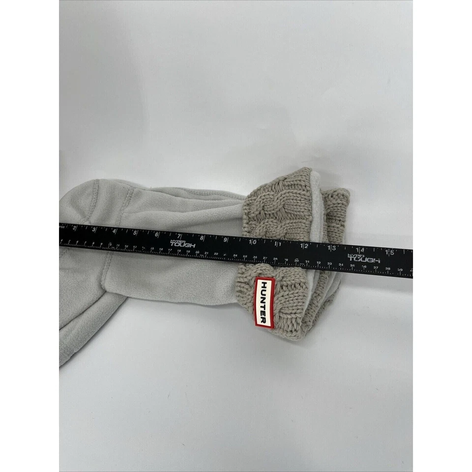 Hunter Boot Socks Tall Cable Knit Fleece Youth XL Tall Greige (grey/beige) - Image 4 of 4