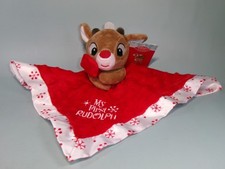 My First Rudolph The Red Nosed Reindeer Lovey Security Blanket Rattle Christmas