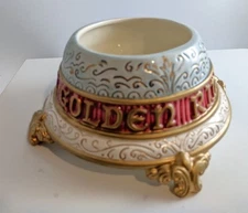 Fitz and Floyd Twelve Days of Christmas Five Golden Rings Lidded Box  BASE ONLY