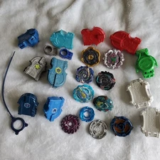 Big Lot of Hasbro Beyblade With Ripcord & Launchers Beyblades Parts