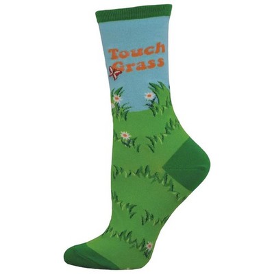 Socksmith Women's Crew Socks Novelty Footwear - Touch Grass