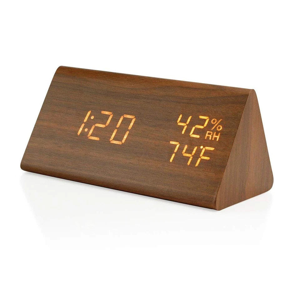 OCT17 Wooden Alarm Clock, Smart LED Digital Clock for Bedroom/desks, Upgraded... - Image 3 of 4