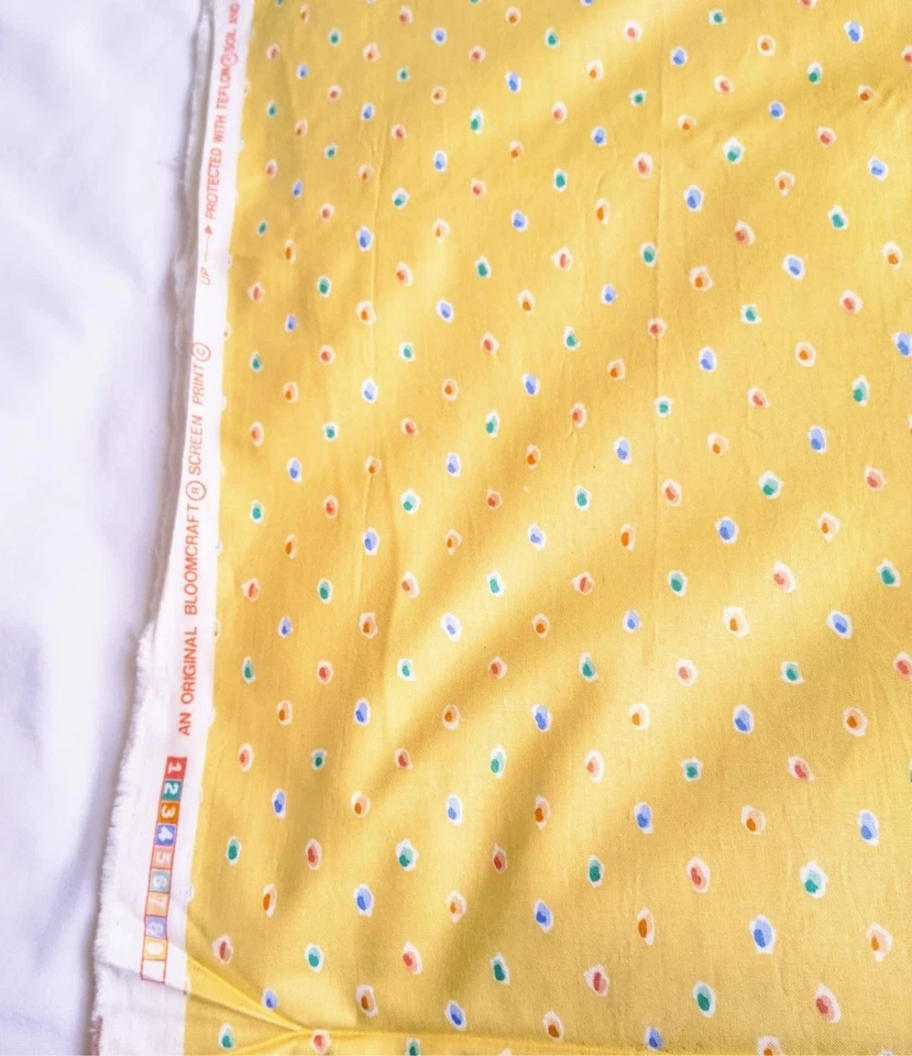 Vintage Bloomcraft Interior Decor Fabric Chintz Teflon 55"x2+ yd Continuous READ - Image 3 of 4