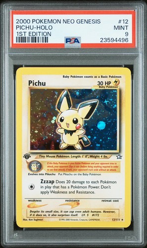 Pichu (1st Edition) graded PSA 9 for sale on eBay