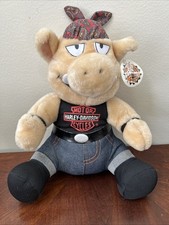 Harley Davidson Plush Hog Biker 11 Stuffed Plush Pig 1993 VTG With Tag CLEAN