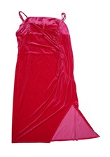 Cider Dress Womens 3XL Pink Velvet Ruched Asymmetrical Slit Midi Spaghetti Strap