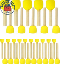 round Sponge Brush Set 4 Sizes DIY Painting Tools Yellow - 30 Pcs