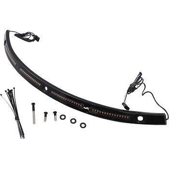 Custom Dynamics CD-WT2-14-B Black Windshield Trim with Standard LED Turn Signals