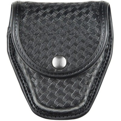 Bianchi Model 7917 Double Handcuff Case Chrome Snap Basket Weave Black - 1017533