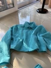 ZARA BOUCLE SELECTION BLAZER M TWEED HELLBLAU