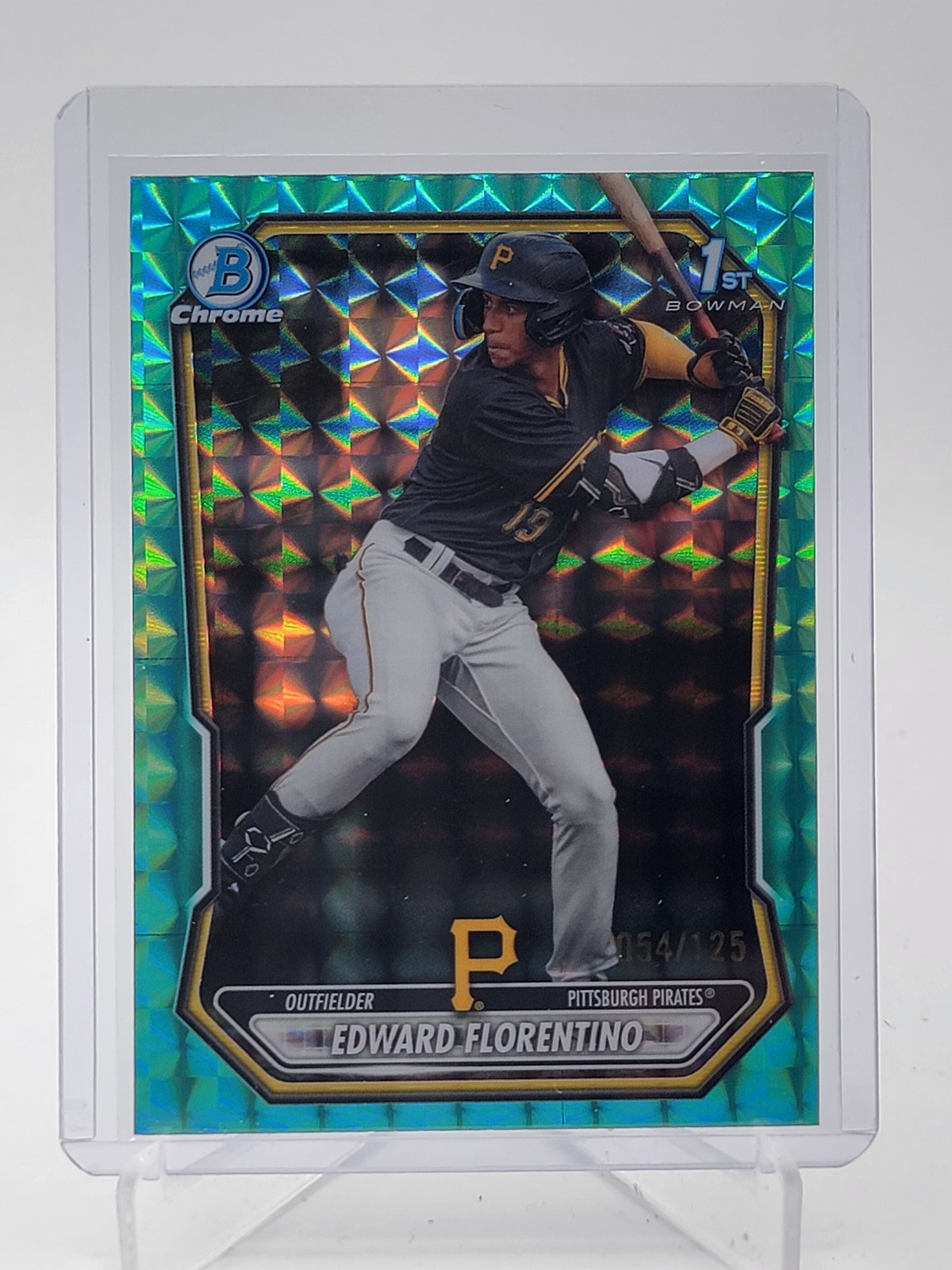 EDWARD FLORENTINO 2026 BOWMAN CHROME AQUA GEOMETRIC 1ST ROOKIE /125 A Q7218
